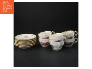 Rosenborg Kaffekop med underkop sæt fra KPM (str. Ø 11 & 5x7 cm)