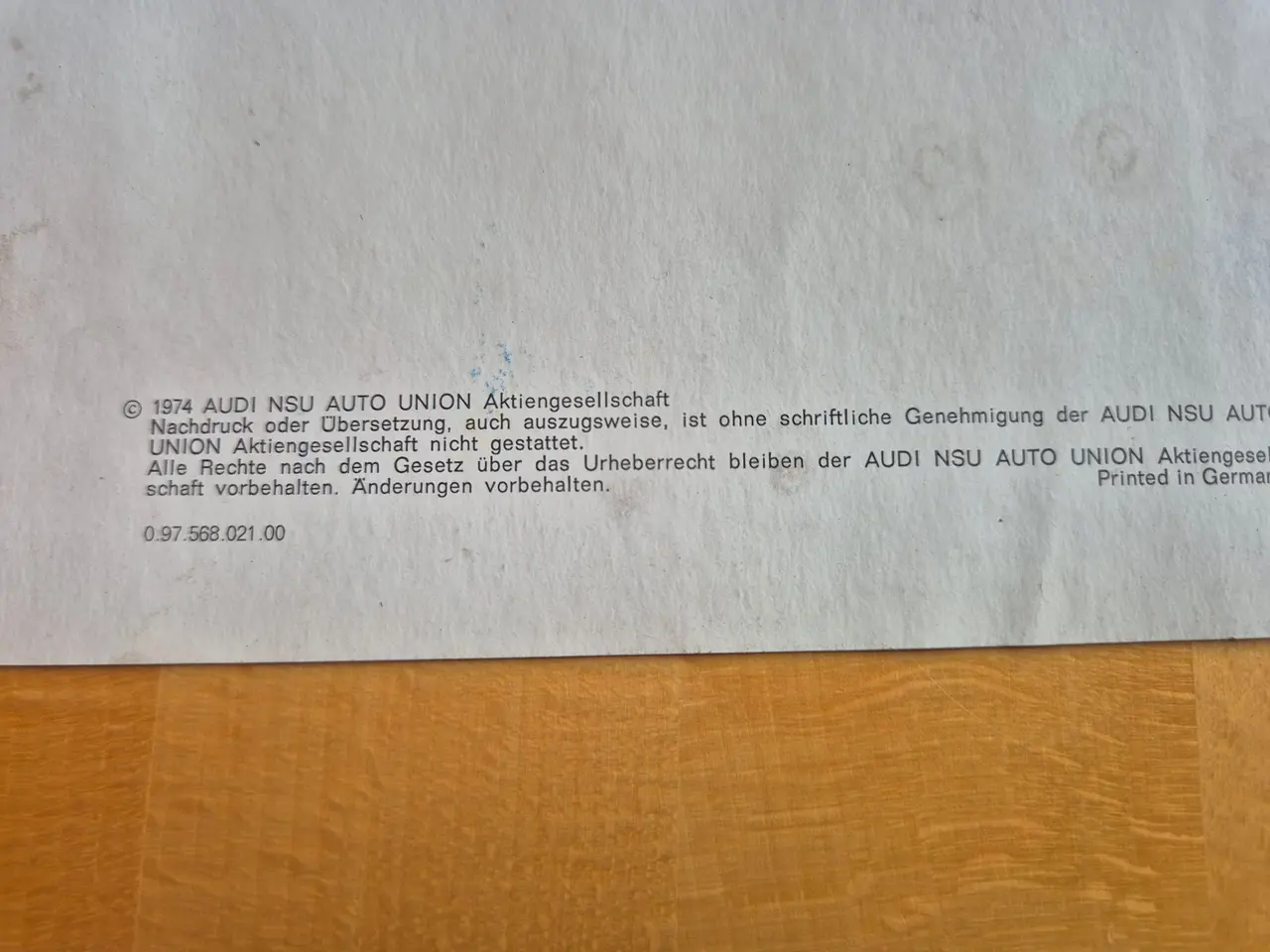 Billede 3 - Instruktionsbog AUDI 100.