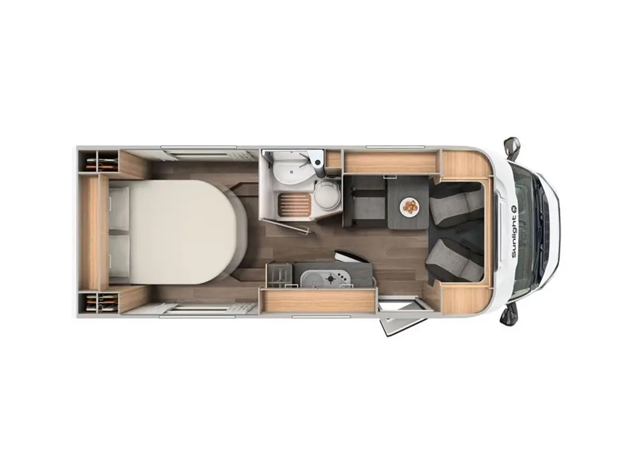 Billede 18 - 2022 - SunLight VAN V69   Fritstående dobbeltseng i bag