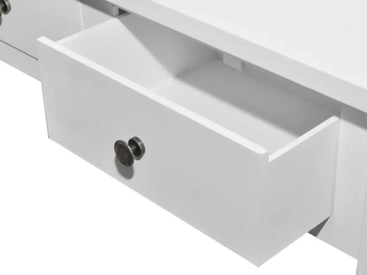 Billede 5 - Konsolbord med to skuffer - hvid MDF og fyrretræ