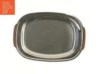 Metalbakke med træhåndtag fra Lundtofte (str. 40x27 cm)