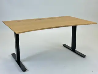 Hæve/sænkebord – Natur/Sort Stel 160x90cm