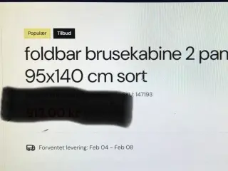 Foldbar brusekabine