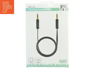 3,5mm stereo tilslutningskabel fra Deltaco (str. 1 m)