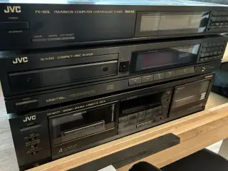 JVC tuner, CD-afspiller, dobbelt kassetteafspiller