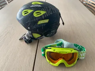 Som ny Alpina skihjelm str. 51-54 og skibriller