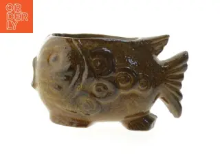 Keramik fisk vase / skulptur (str. 14x7,5 cm)