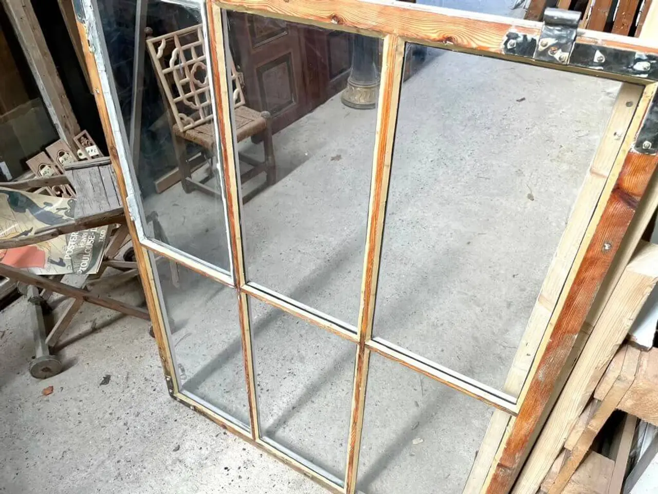 Billede 3 - Restaureret fabriksvindue m. store ruder