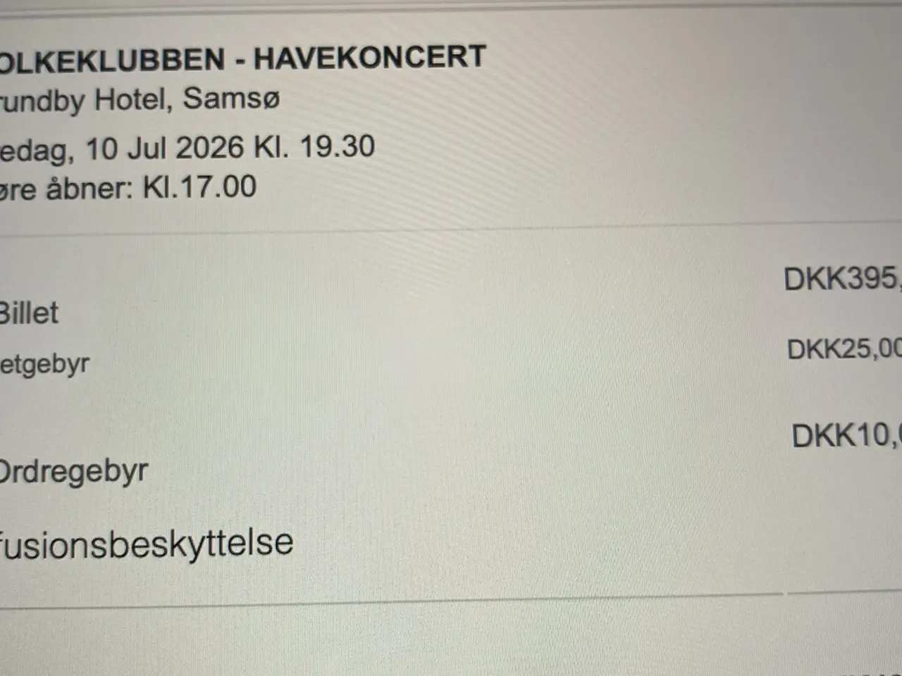 Billede 1 - billet til brundby rockhotel 10. juli med folkeklu