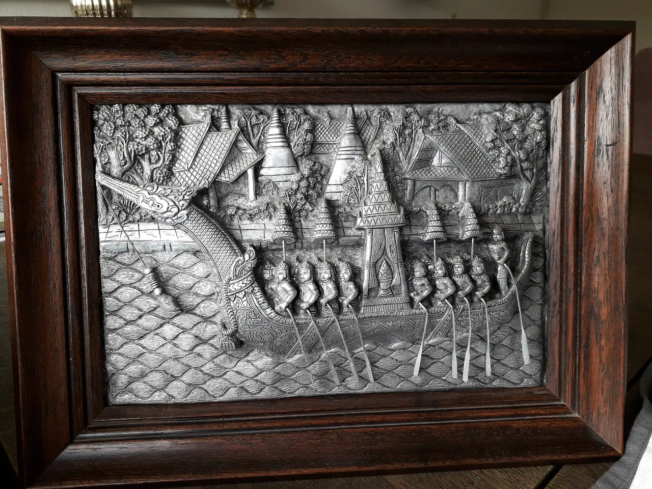 Billede 1 - Vintage Thailand handlavet 3d billede ca. 27x37 cm