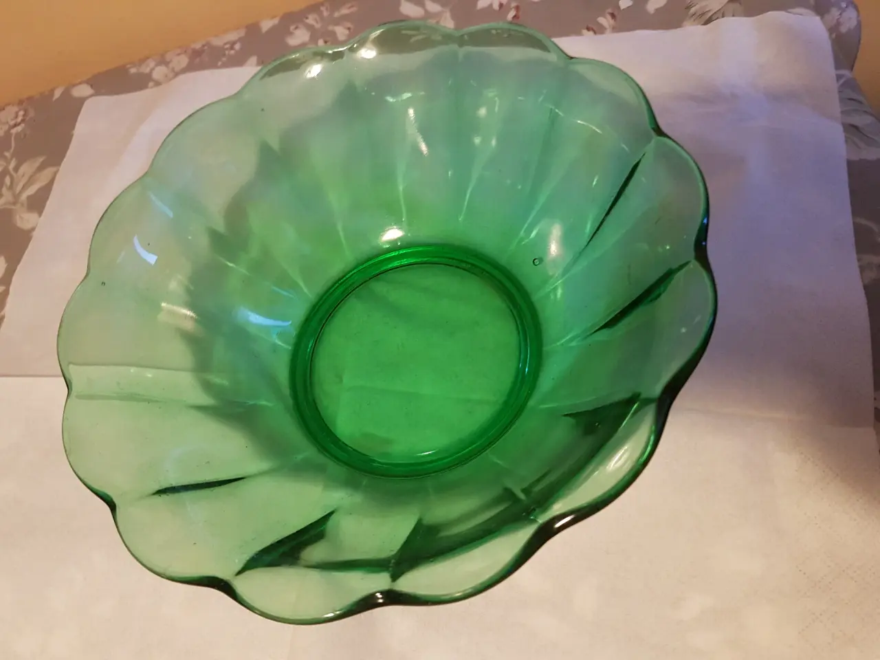 Billede 1 - Grøn glas Skål