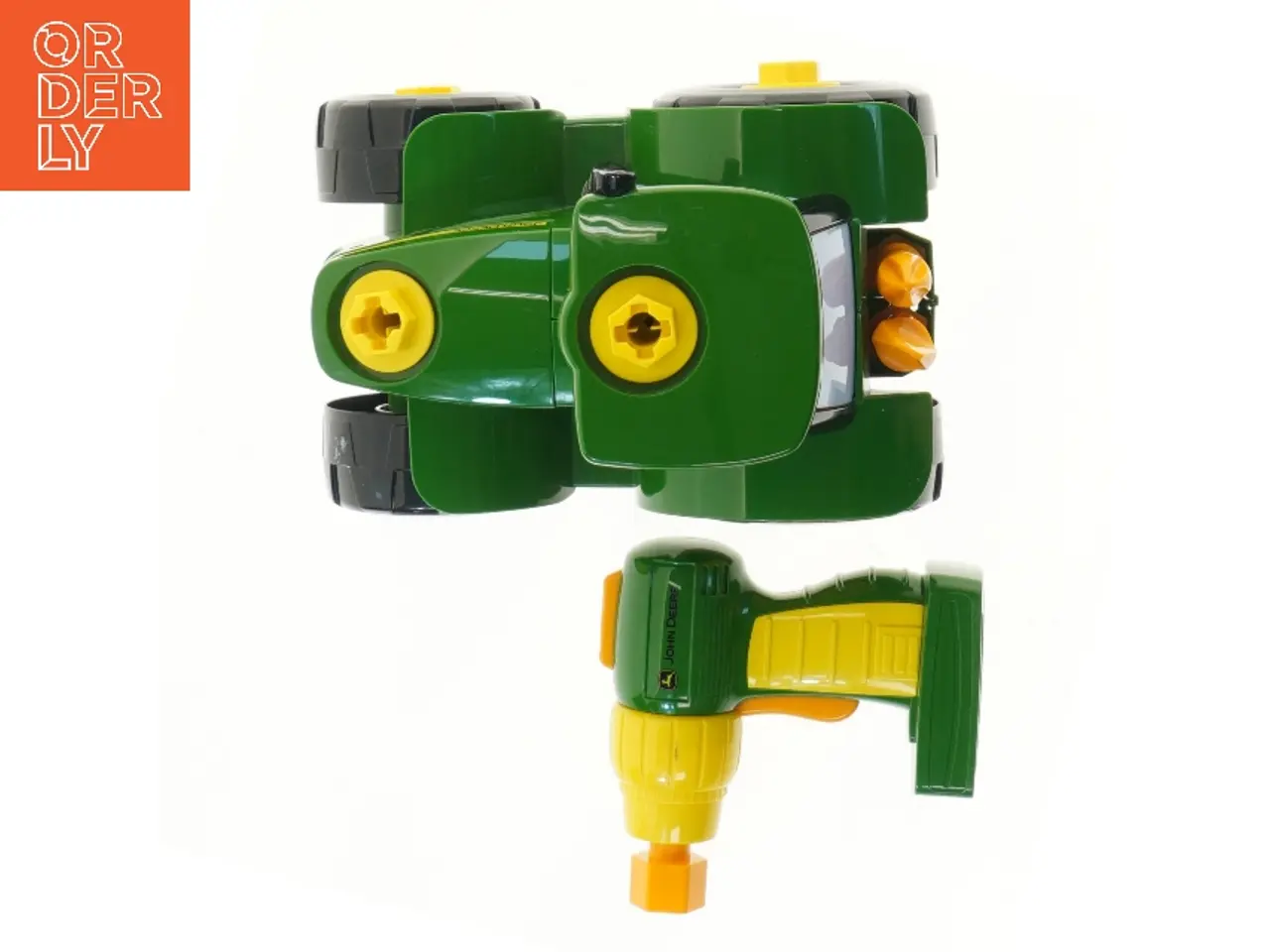 Billede 2 - John Deere legetøjs traktor med skruemaskine (str. 22x15 cm)