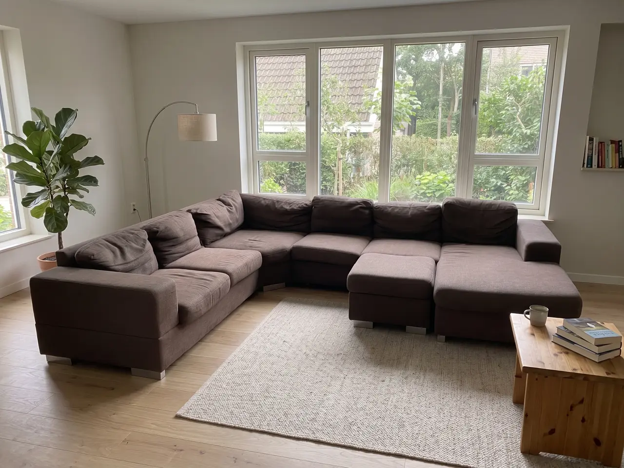 Billede 1 - Stor brun U-sofa med chaiselong