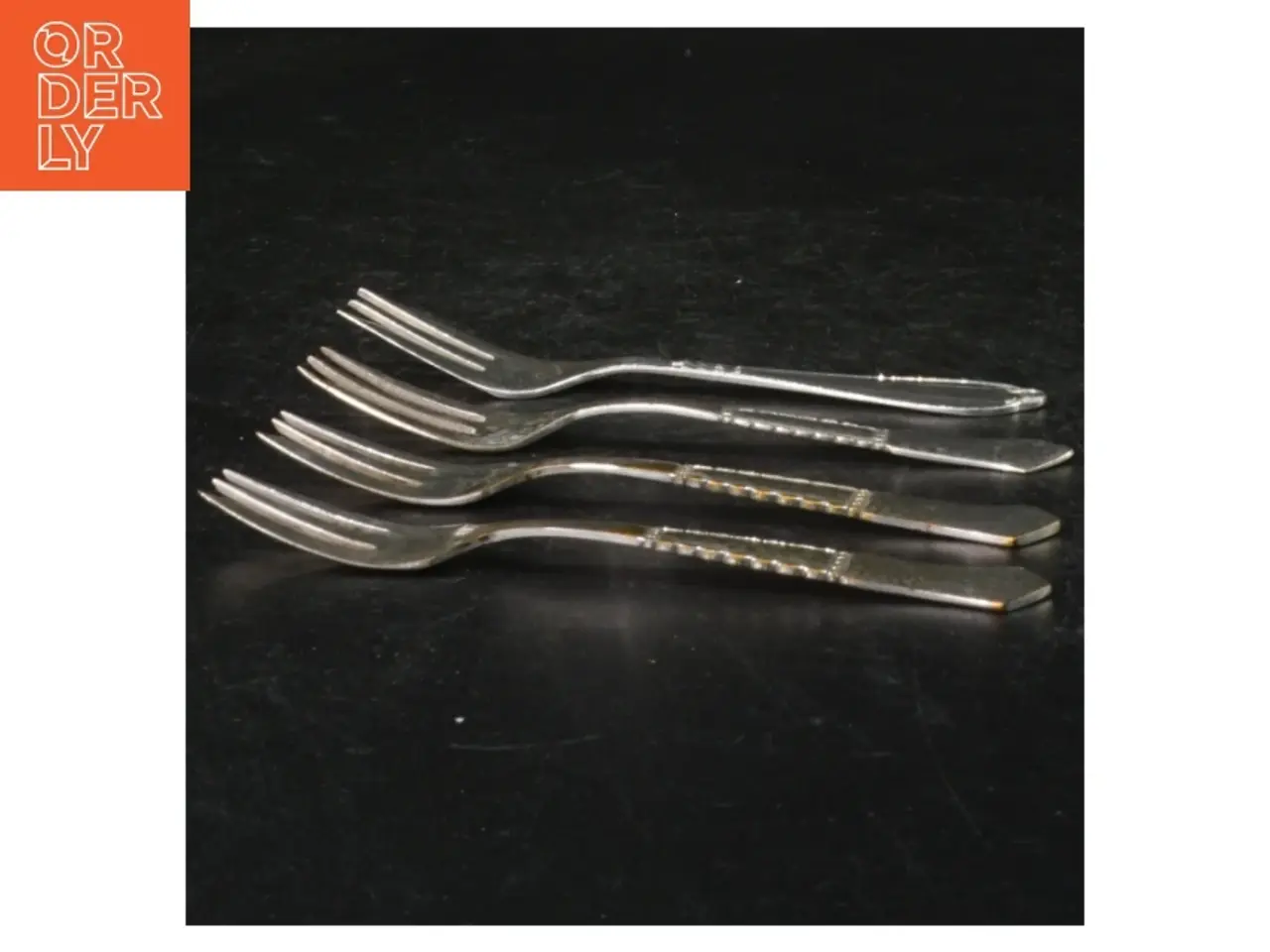 Billede 3 - 4 kagegafler, 2-tårnet sølvplet(str. 14 cm)