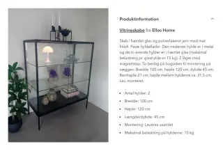 Vitrineskab fra Ellos Home
