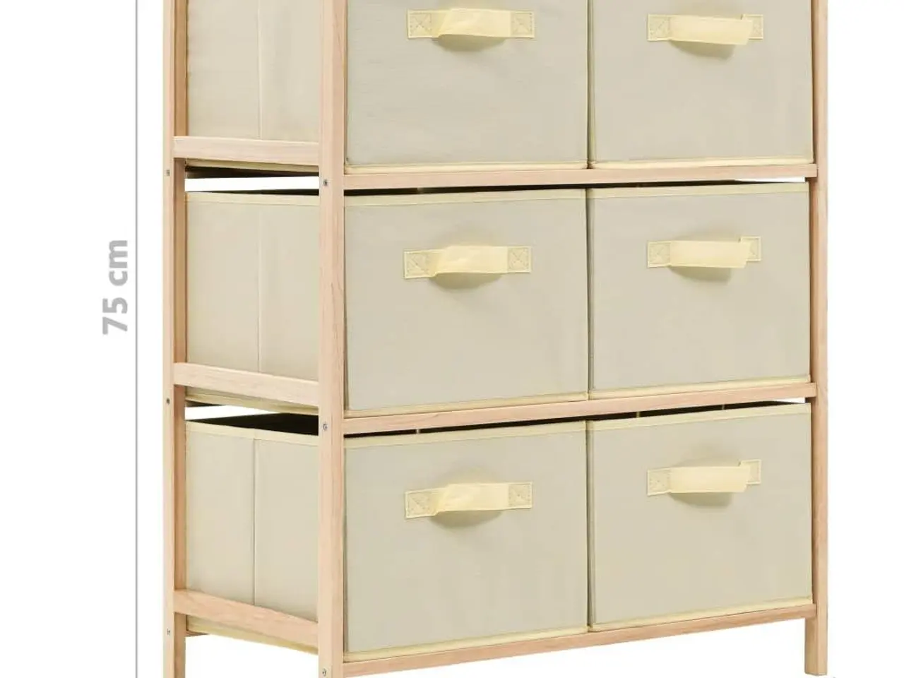 Billede 5 - Opbevaringsstativ med 6 stofkurve cedertræ beige