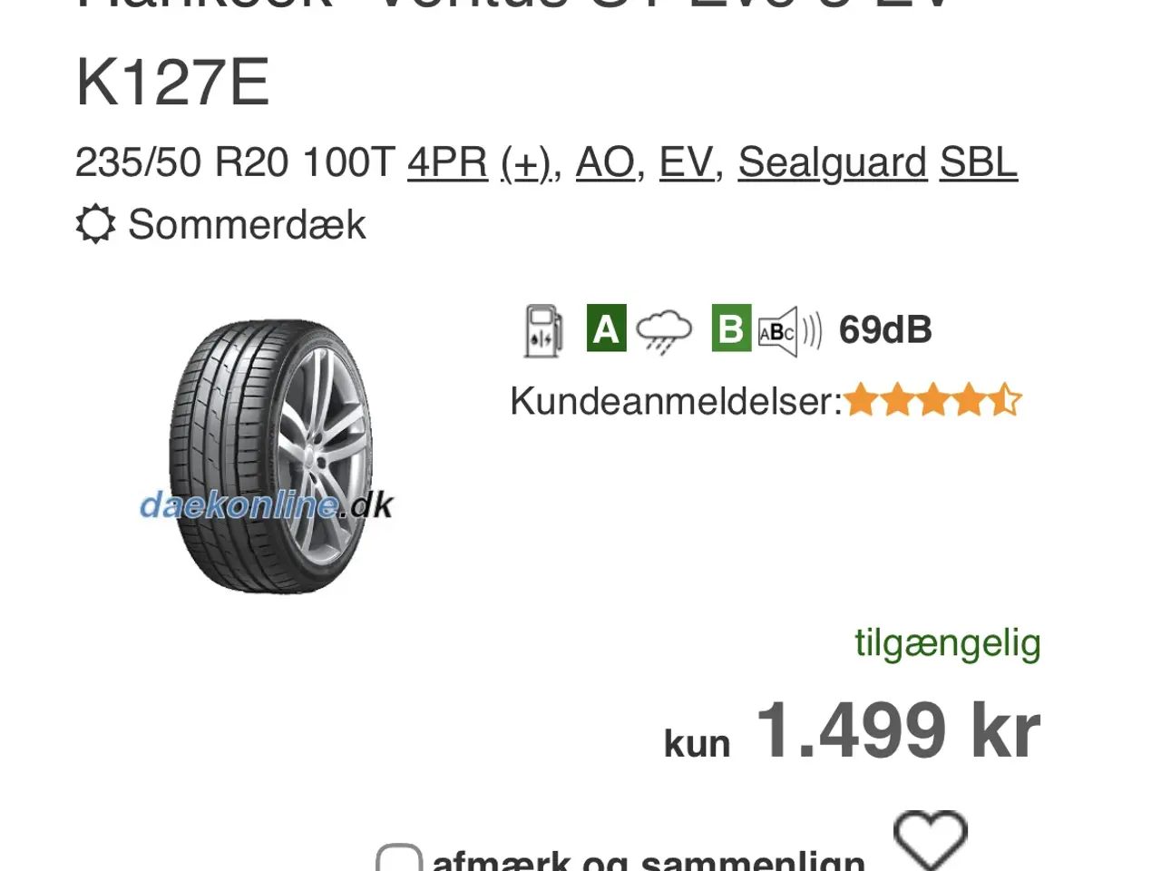 Billede 5 - 4 stk 235/50-20” sommerdæk