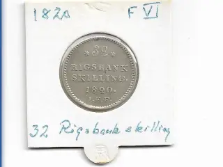 32 Rigsbank SKILLING 1820 Fr. VI ( Sieg 3500.