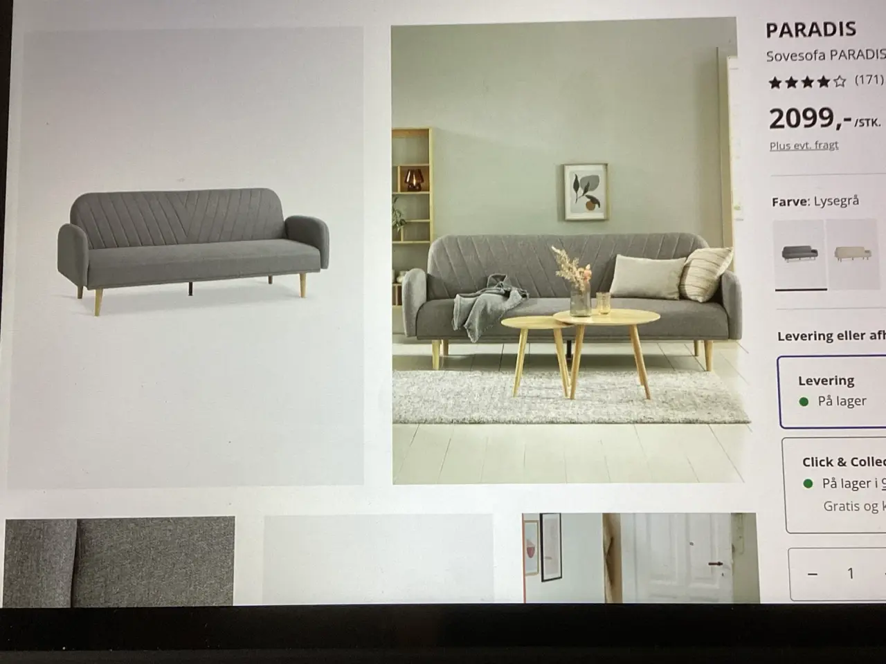 Billede 1 - Sovesofa. Paradis. Sofaen er ca 1/2 år
