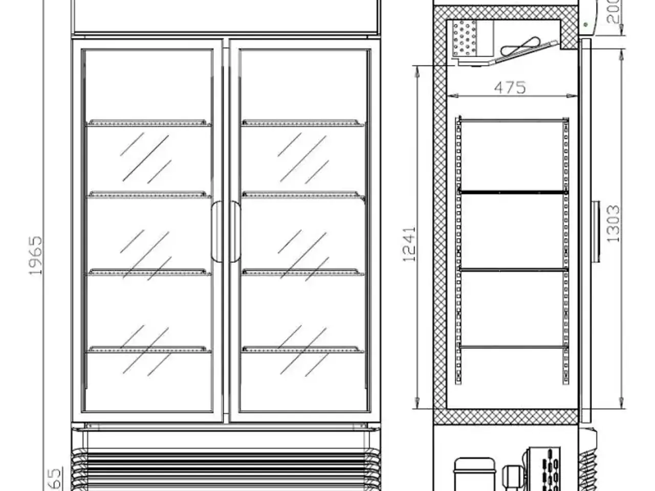Billede 3 - Displaykøleskab 750 L – med skydedøre