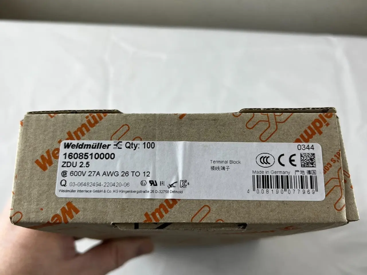 Billede 11 - Weidmuller ZDU 2.5 Terminal Block Box 100pcs 600V