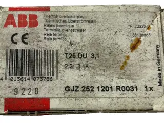 ABB T25 DU 3.1 Thermal Overload relæ 2.2–3.1A ny