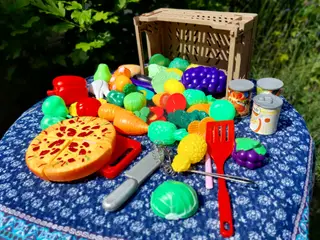 Legemad frugt, grønt, Pizza m.m