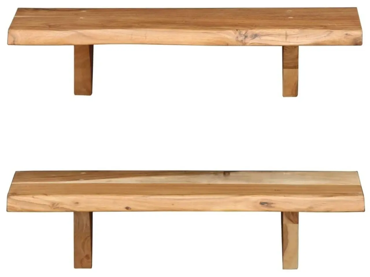 Billede 2 - Væghylder i massivt akacietræ - 2 stk. 60 x 20 x 18 cm