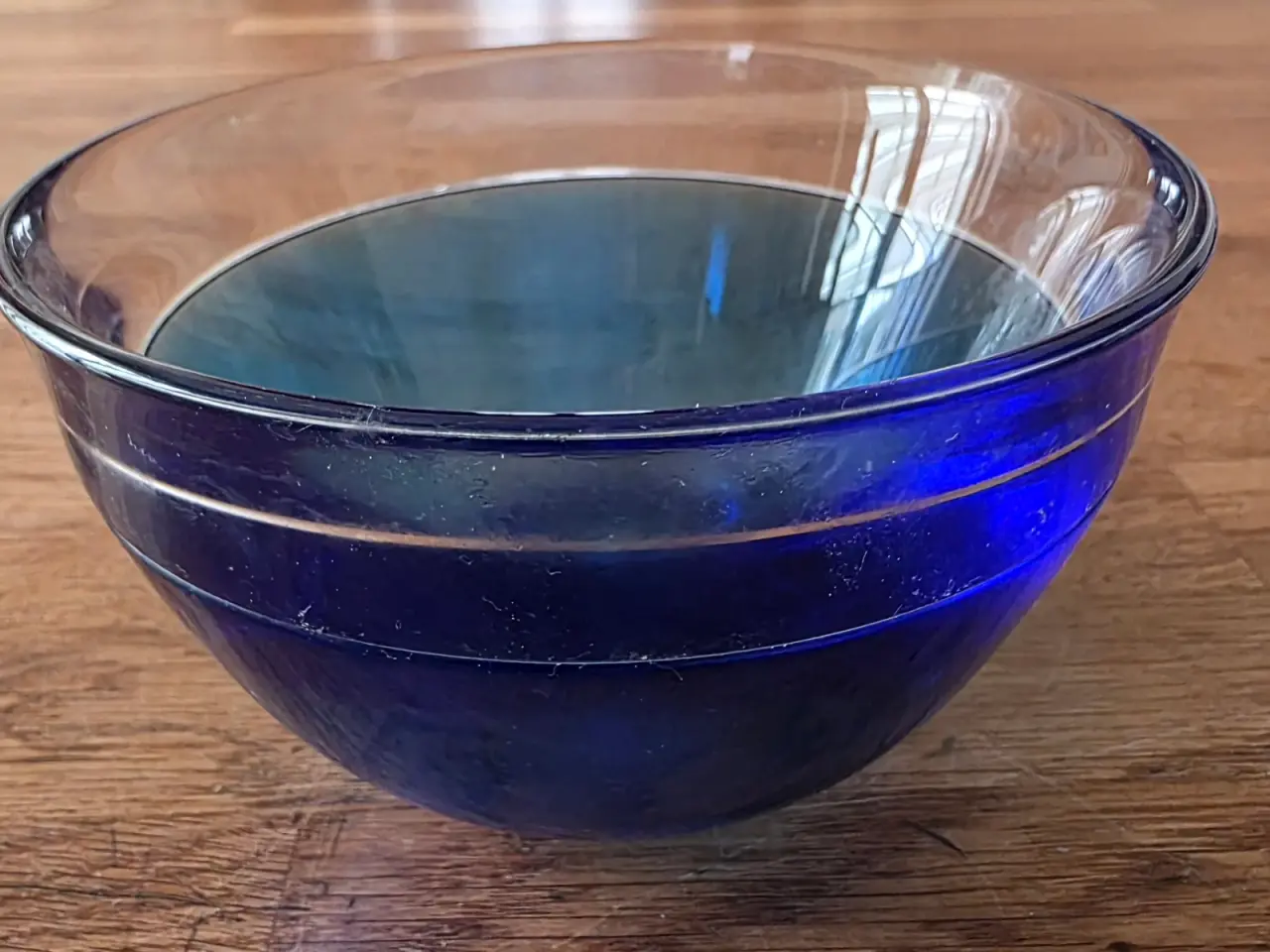 Billede 1 - Orrefors blå glasskål 1970'