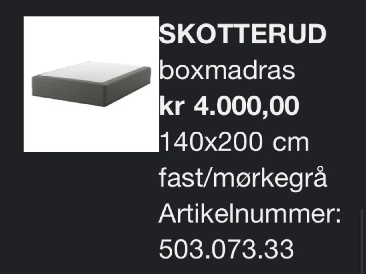 Billede 5 - IKEA boxmadras 140x200 (næsten ny)