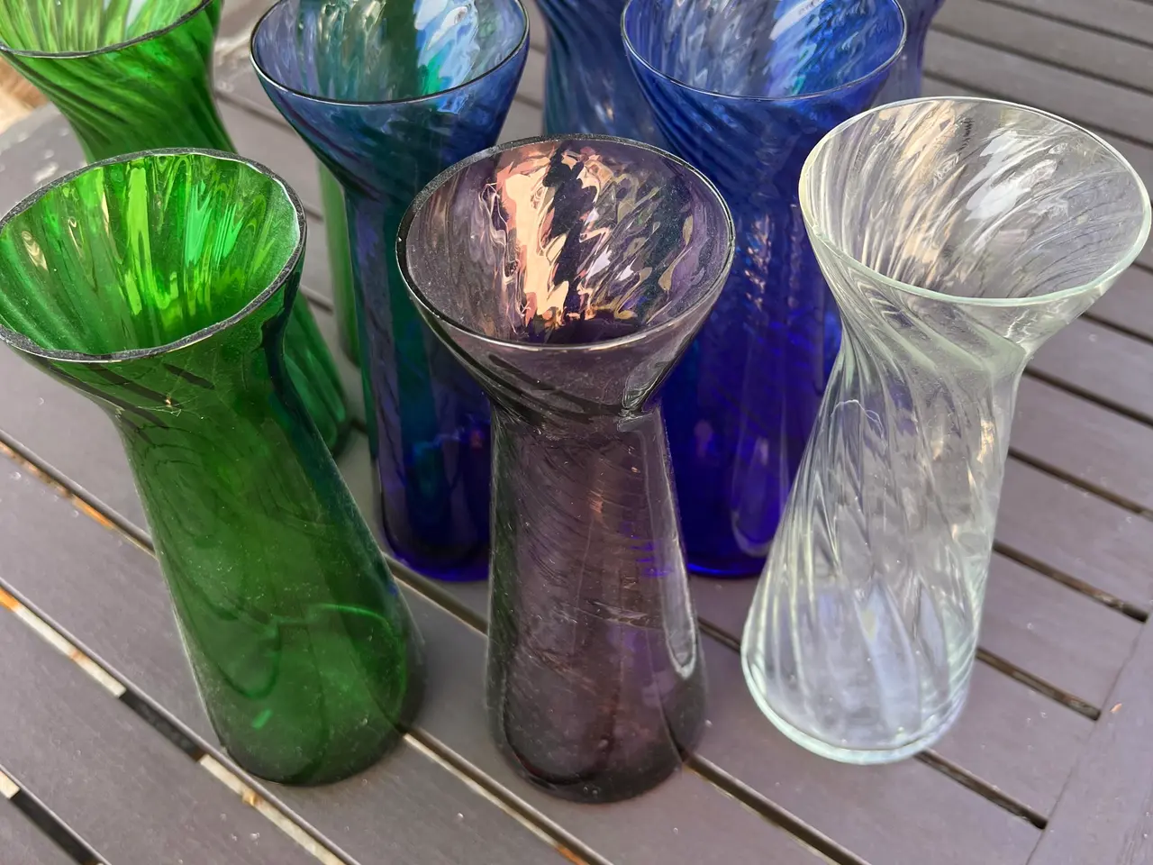 Billede 3 - Gamle hyacintglas i flotte farver – 9 stk. samlet 