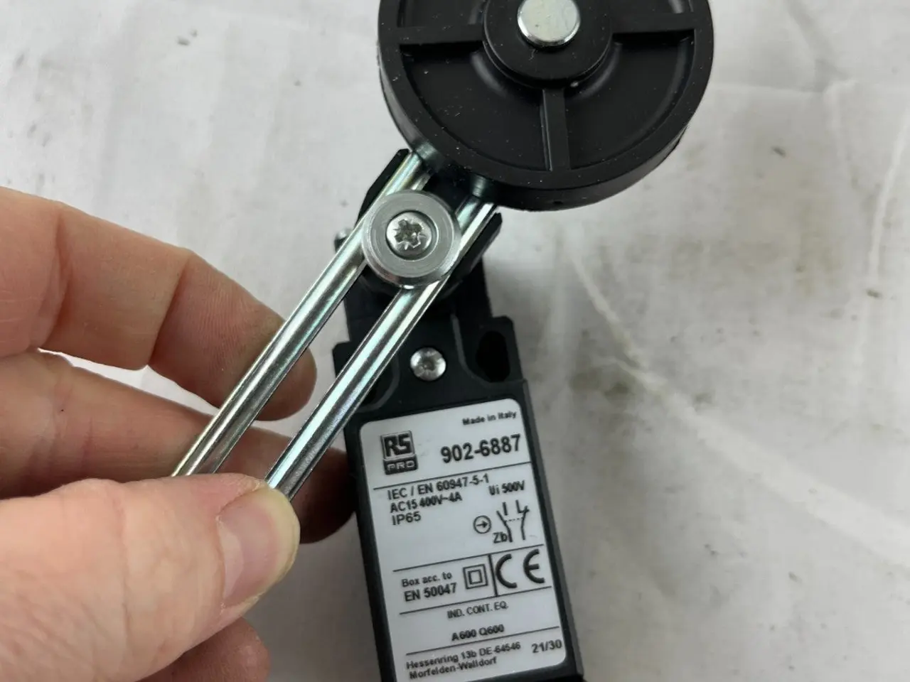 Billede 7 - RS PRO 902-6887 Adjustable Roller Lever IP65 400V