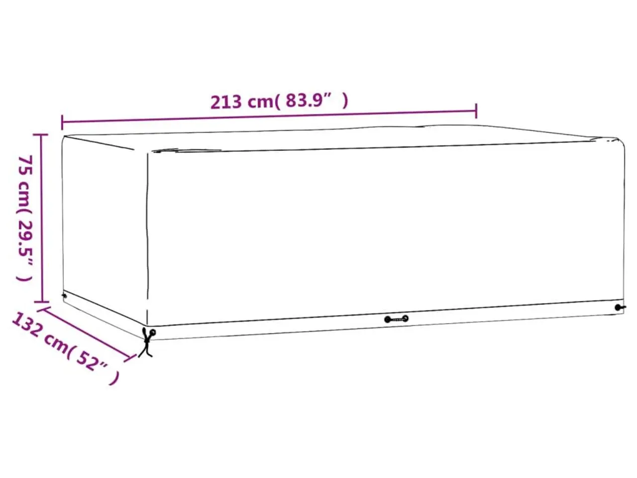 Billede 8 - Havemøbelovertræk rektangulært 213 x 132 x 75 cm - sort
