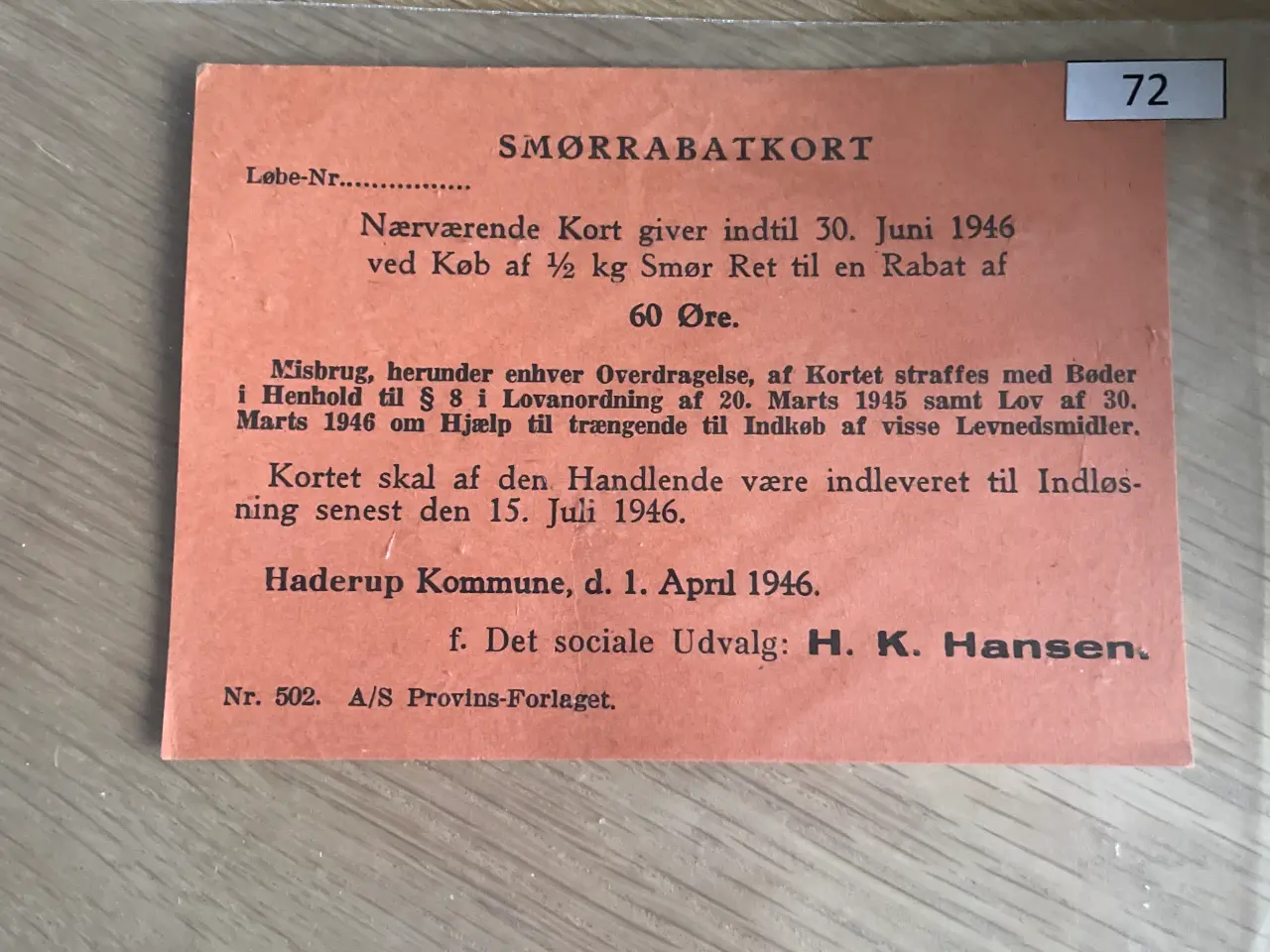 Billede 2 - Rationeringsmærker helark