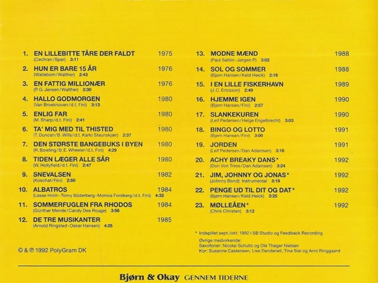 Billede 2 - Bjørn & Okay – Til Alle Tider Nr. 2 – CD
