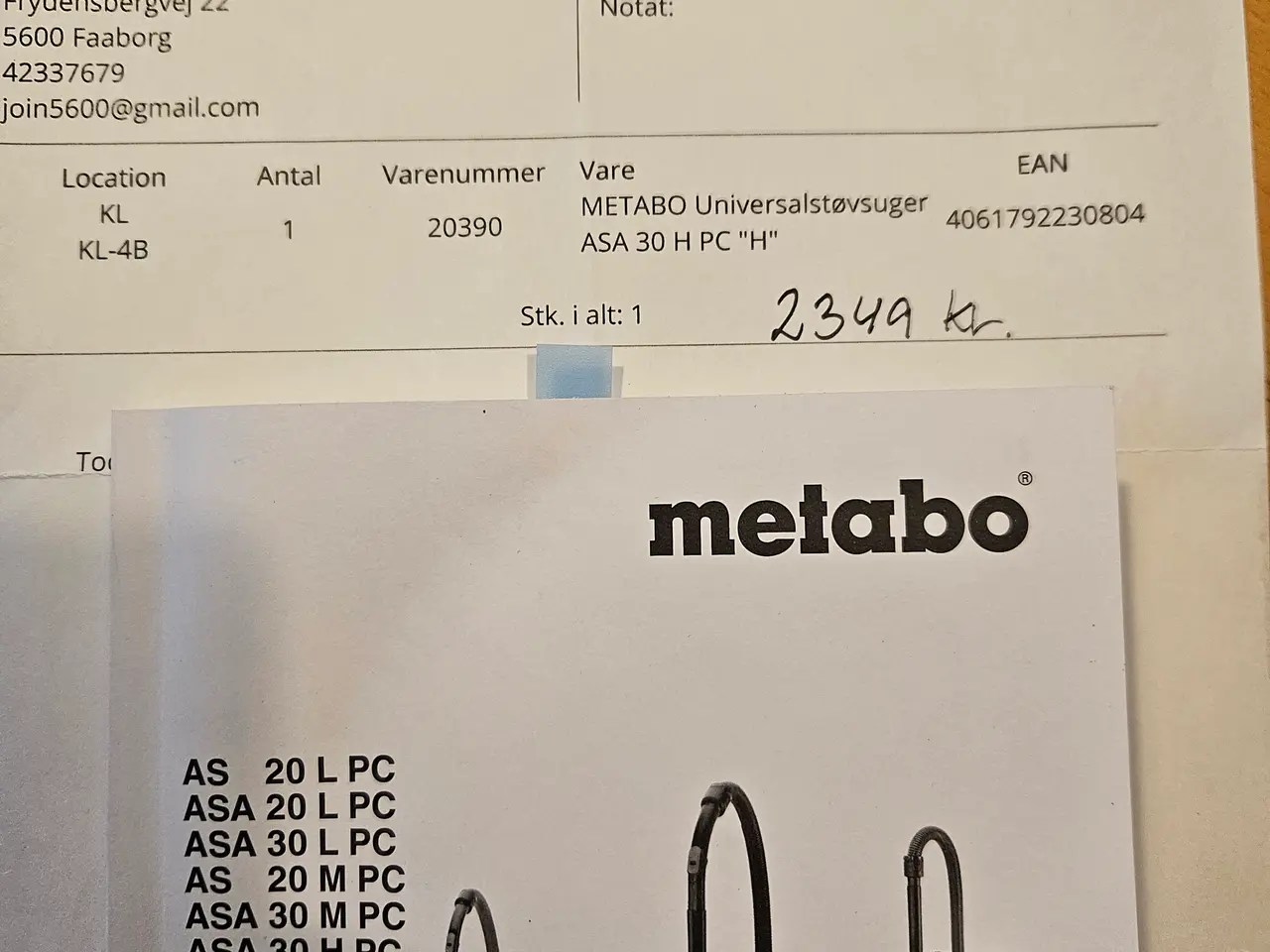 Billede 2 - Universalstøvsuger Metabo ASA 30 KPC H