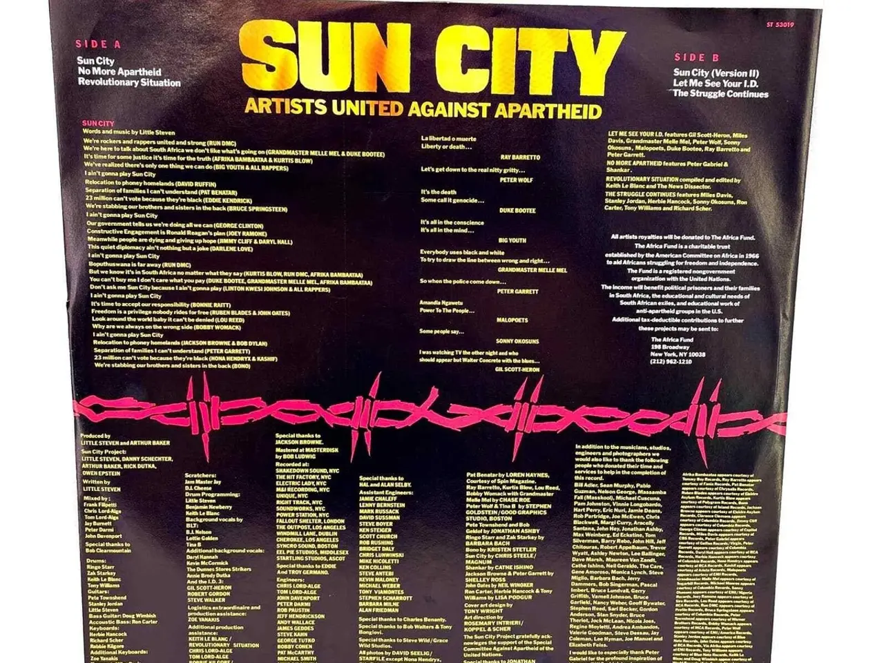 Billede 2 - Bruce Springsteen, Steven: Sun City Vinyl