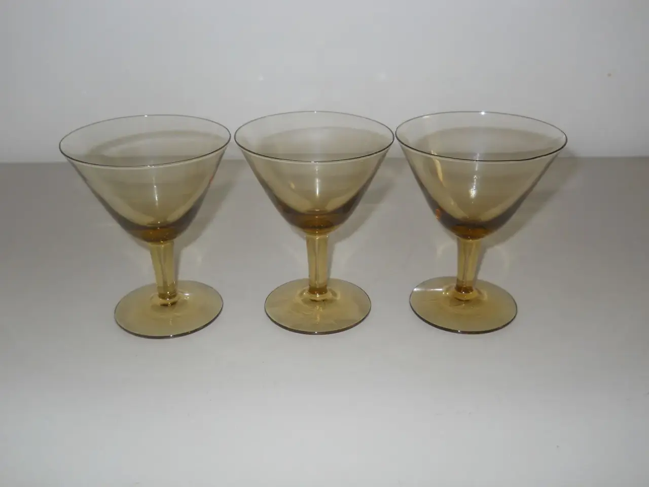 Billede 3 - Glas 3 Stk. Ravfarvet
