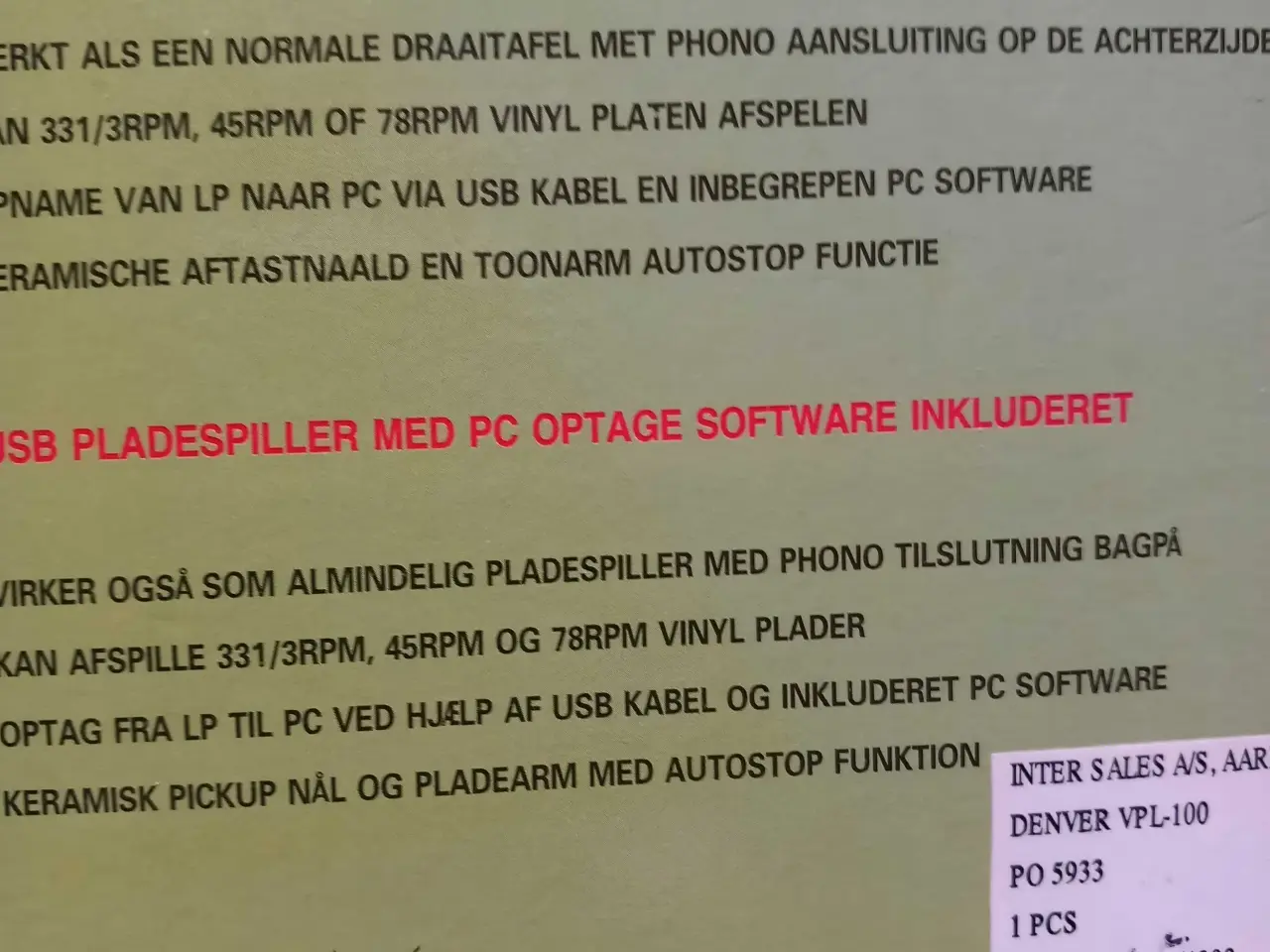 Billede 2 - Denver VPL 100 pladespiller