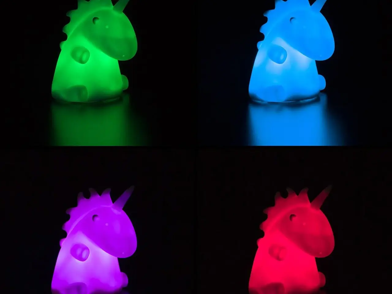 Billede 3 - LEDicorn - Multifarvet enhjørning natlampe (LED)