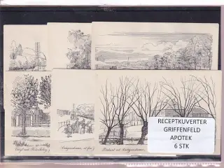Receptkuverter - Griffenfeld Apotek - 6 Stk.