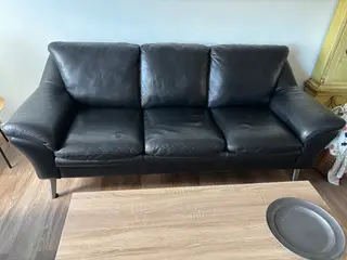 3+2 sofasæt i ægte læder 