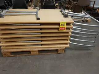 7 stk Foldeborde med stålben