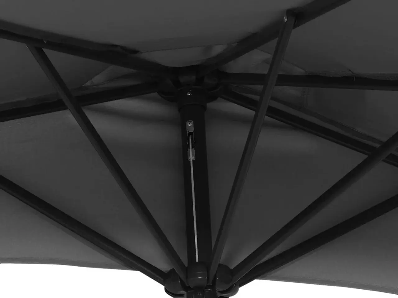 Billede 6 - Balkonparasol halv - antracitgrå 270 × 144 cm med aluminiumsstang