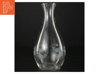 Glasvase med  blomstermotiv (str. 23 cm)