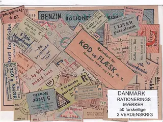 Danmark Rationeringsmærker - 2. Verdens Krig 50 stk.