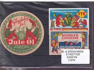 Øl og Sodavands Etiketter - Sydfyn - 3 Stk.