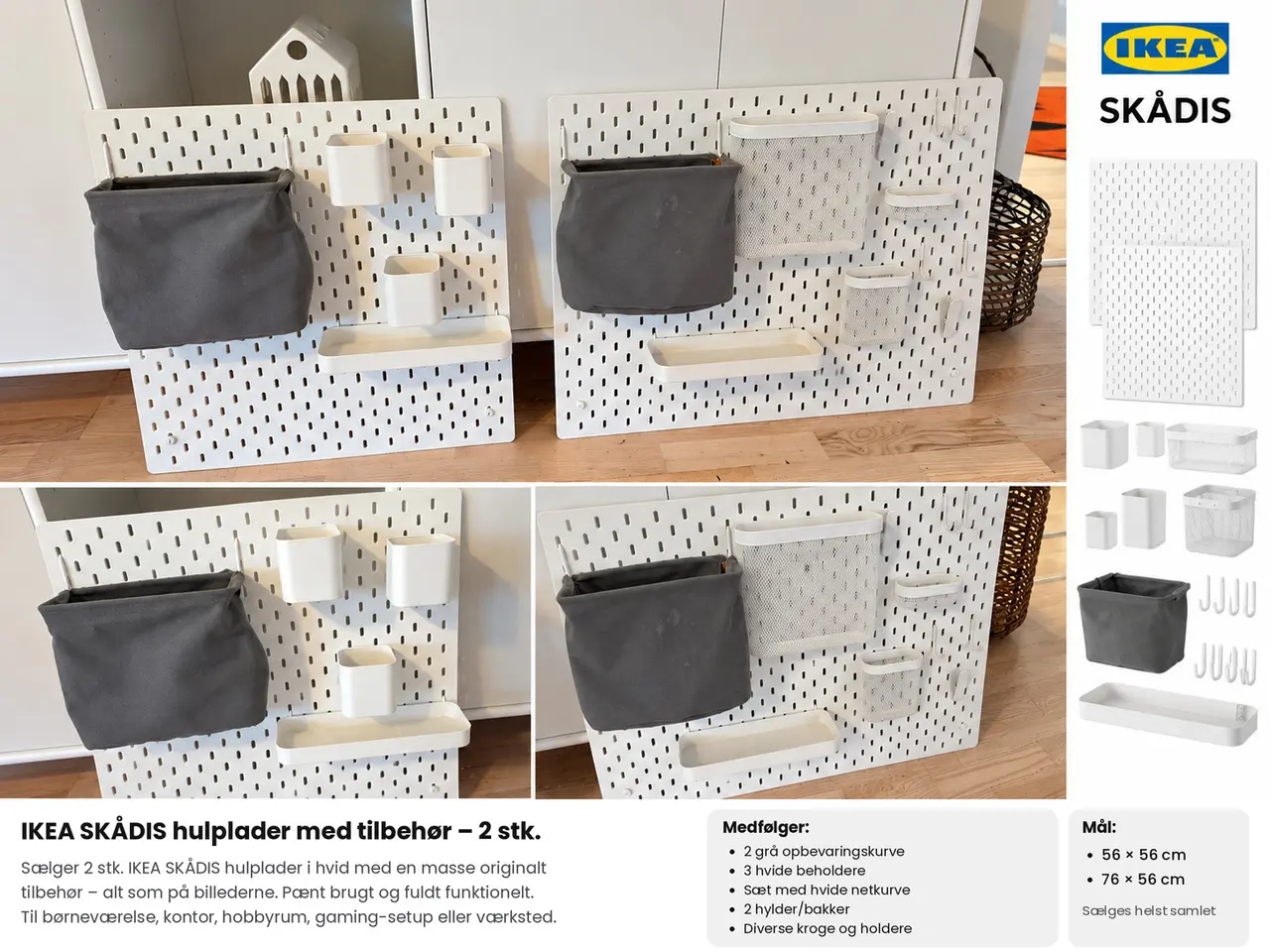 Billede 1 - IKEA SKÅDIS hulplader + masser af tilbehør – 2 stk