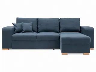 Mark vendbar sovesofa m. puffer - Blå Inari 80