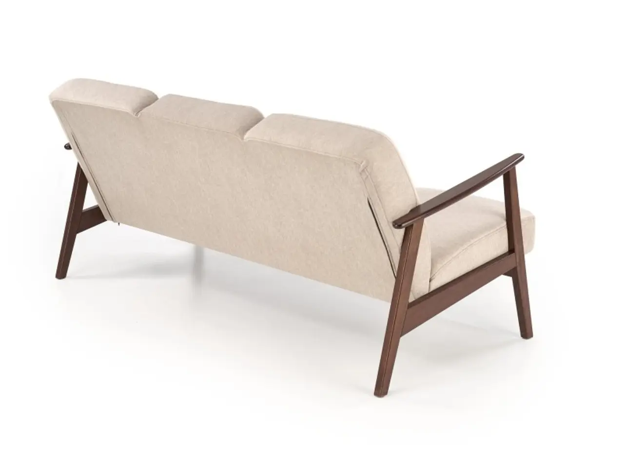 Billede 2 - MILANO 3S sofa, Beige CASTEL#15 / mørk Valnød